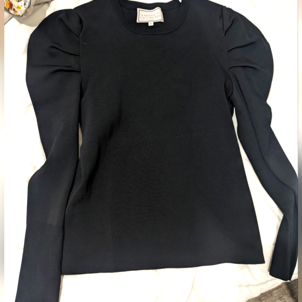 Apparalel Fine Knit Puff Sleeve Top XL